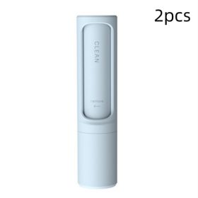 2-1 Reusable Pet Hair Remover Brush Lint Roller Portable Effective Self Cleaning Tool for Cat Dog Fur Hair Dust Removal Brush (Option: Blue 2pcs)