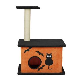 33' Halloween Cat Tree, Cat Tower Cat Tree For Indoor Cats With Spacious Cat Condo, Large Platform, Sisal Scratching Post, Orange & Black (Option: defaulttitle)