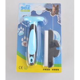 Pet  Hair Removal Comb (Option: Blue-L)