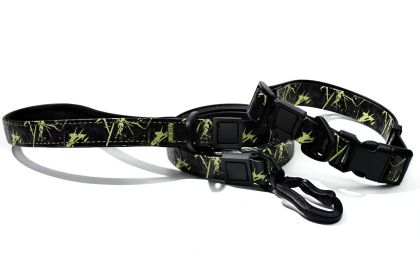 UV Printing Camouflage Embossed Pet Leash Set Is A Perfect Combination Of Style And Functionality Specially Designed For Pets' Outdoor Activities (Option: Green-25mm)