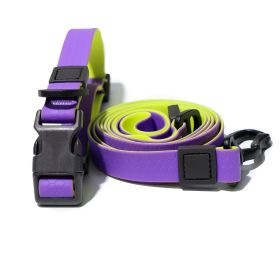 Honeycomb Embossed Dual-Color Pet Leash Set Is Stylish And Fashionable. The Embossed Surface Enhances The Leash's Grip, Preventing Slippage When (Option: Purpleryellow-25mm)