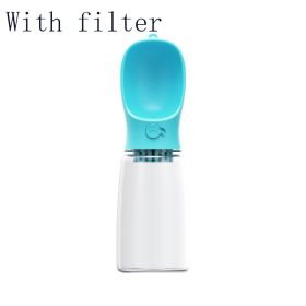 Pet Water Cup Outdoor Portable Water Bottle (Option: Blue With filter-550ML)