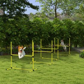 6 Piece Dog Agility Set with Adjustable Height Jump Bars (Option: Yellow-950x180x180 mm)