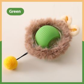 Cat Toy Self-Hi Funny Cat Rolling Ball Pets Relief Toy Pet Products (Option: Plush Cat Ball Green)