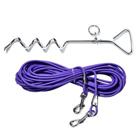 Ground Stake Fixed Dog Leash Allows Your Beloved Dog To Play More Freely (Option: Purple-9M)