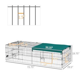 Small Animal Playpen With With Roof For Rabbits, Chicken, Chinchillas For Indoor Outdoor Use, Green (Option: Green Black)