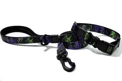 UV Printing Camouflage Embossed Pet Leash Set Is A Perfect Combination Of Style And Functionality Specially Designed For Pets' Outdoor Activities (Option: Purple-25mm)