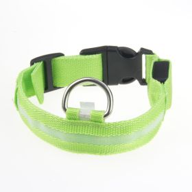 LED Luminous Pet Dog Collar Night (Option: Green Light-Rechargeable S)