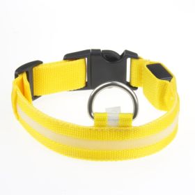 LED Luminous Pet Dog Collar Night (Option: Yellow Light-Rechargeable XL)