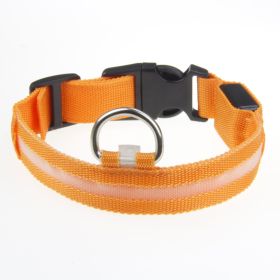 LED Luminous Pet Dog Collar Night (Option: Orange Light-Rechargeable S)