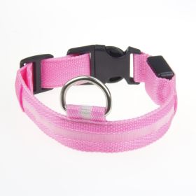 LED Luminous Pet Dog Collar Night (Option: Pink Light-Rechargeable XS)
