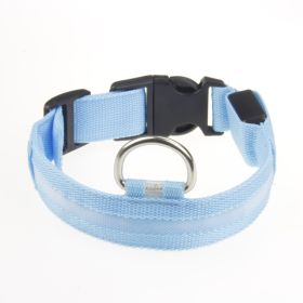 LED Luminous Pet Dog Collar Night (Option: Blue Light-Rechargeable S)